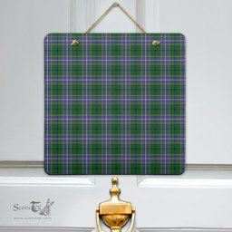 Scottish Wishart Hunting Modern Clan Tartan Door Sign - Classic Scottish Plaid Tartan Plaid