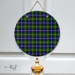 Scottish MacNeill of Barra Modern Clan Tartan Door Sign - Classic Scottish Plaid Tartan Plaid