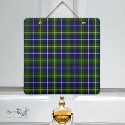 Scottish MacNeill of Barra Modern Clan Tartan Door Sign - Classic Scottish Plaid Tartan Plaid