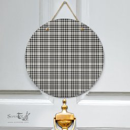 Scottish Scott Black White Ancient Clan Tartan Door Sign - Classic Scottish Plaid Tartan Plaid