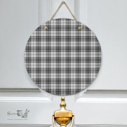 Scottish Douglas Grey Modern Clan Tartan Door Sign - Classic Scottish Plaid Tartan Plaid