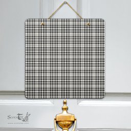 Scottish Scott Black White Ancient Clan Tartan Door Sign - Classic Scottish Plaid Tartan Plaid