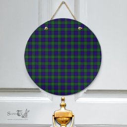 Scottish MacKinlay Modern Clan Tartan Door Sign - Classic Scottish Plaid Tartan Plaid