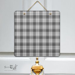 Scottish Douglas Grey Modern Clan Tartan Door Sign - Classic Scottish Plaid Tartan Plaid