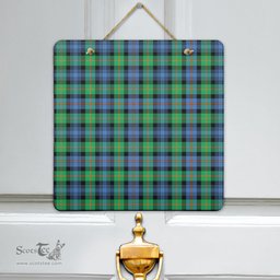 Scottish Murray of Atholl Ancient Clan Tartan Door Sign - Classic Scottish Plaid Tartan Plaid