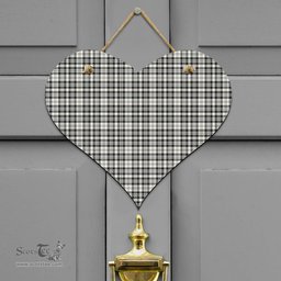 Scottish Scott Black White Ancient Clan Tartan Door Sign - Classic Scottish Plaid Tartan Plaid