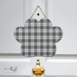 Scottish Douglas Grey Modern Clan Tartan Door Sign - Classic Scottish Plaid Tartan Plaid