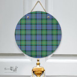 Scottish Bowie Ancient Clan Tartan Door Sign - Classic Scottish Plaid Tartan Plaid