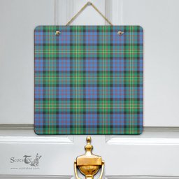 Scottish Bowie Ancient Clan Tartan Door Sign - Classic Scottish Plaid Tartan Plaid