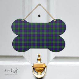 Scottish MacKinlay Modern Clan Tartan Door Sign - Classic Scottish Plaid Tartan Plaid
