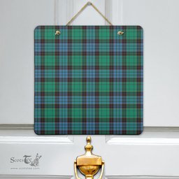 Scottish Stewart Old Ancient Clan Tartan Door Sign - Classic Scottish Plaid Tartan Plaid