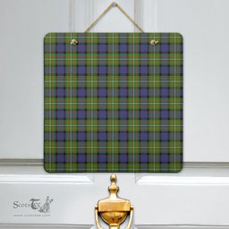 Scottish Fergusson Modern Clan Tartan Door Sign - Classic Scottish Plaid Tartan Plaid