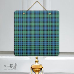 Scottish Campbell Ancient 01 Clan Tartan Door Sign - Classic Scottish Plaid Tartan Plaid
