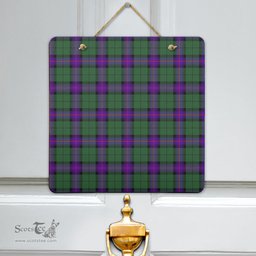 Scottish Armstrong Modern Clan Tartan Door Sign - Classic Scottish Plaid Tartan Plaid