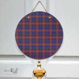 Scottish Chisholm Hunting Modern Clan Tartan Door Sign - Classic Scottish Plaid Tartan Plaid
