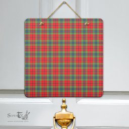 Scottish MacLean of Duart Modern Clan Tartan Door Sign - Classic Scottish Plaid Tartan Plaid