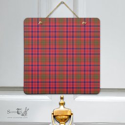 Scottish Lumsden Modern Clan Tartan Door Sign - Classic Scottish Plaid Tartan Plaid