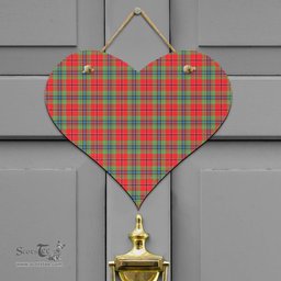 Scottish MacLean of Duart Modern Clan Tartan Door Sign - Classic Scottish Plaid Tartan Plaid