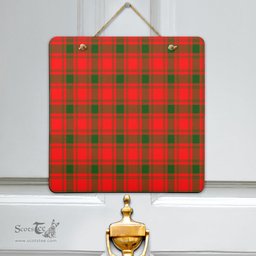 Scottish MacQuarrie Modern Clan Tartan Door Sign - Classic Scottish Plaid Tartan Plaid
