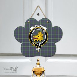 Scottish Campbell Argyll Modern Clan Tartan Door Sign - Crest Classic Scottish Plaid Tartan Plaid