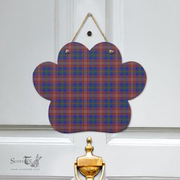 Scottish Chisholm Hunting Modern Clan Tartan Door Sign - Classic Scottish Plaid Tartan Plaid