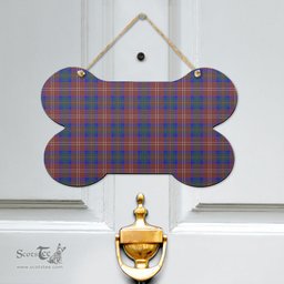 Scottish Chisholm Hunting Modern Clan Tartan Door Sign - Classic Scottish Plaid Tartan Plaid