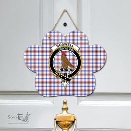 Scottish Boswell Modern Clan Tartan Door Sign - Crest Classic Scottish Plaid Tartan Plaid