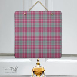 Scottish Crawford Ancient Clan Tartan Door Sign - Classic Scottish Plaid Tartan Plaid