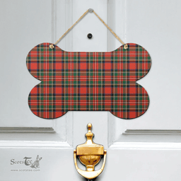 Scottish Stewart Royal Modern Clan Tartan Door Sign - Classic Scottish Plaid Tartan Plaid