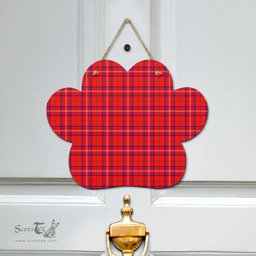 Scottish Rose Modern Clan Tartan Door Sign - Classic Scottish Plaid Tartan Plaid