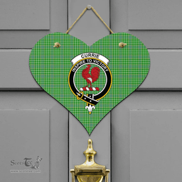 Scottish Currie Clan Tartan Door Sign - Crest Classic Scottish Plaid Tartan Plaid