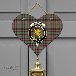 Scottish Cumming Hunting Ancient Clan Tartan Door Sign - Crest Classic Scottish Plaid Tartan Plaid