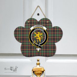 Scottish Cumming Hunting Ancient Clan Tartan Door Sign - Crest Classic Scottish Plaid Tartan Plaid