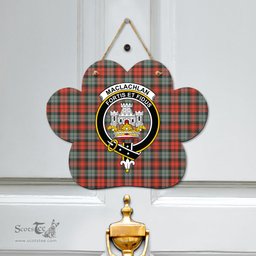 Scottish MacLachlan Weathered Clan Tartan Door Sign - Crest Classic Scottish Plaid Tartan Plaid