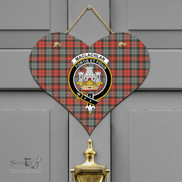 Scottish MacLachlan Weathered Clan Tartan Door Sign - Crest Classic Scottish Plaid Tartan Plaid