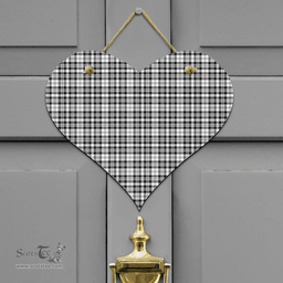 Scottish Scott Black White Modern Clan Tartan Door Sign - Classic Scottish Plaid Tartan Plaid