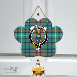 Scottish FERGUSON ANCIENT Clan Tartan Door Sign - Crest Classic Scottish Plaid Tartan Plaid