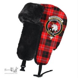 Scottish Cunningham Modern Clans Tartan Trapper Hat - Crest Classic Scottish Plaid Tartan Plaid