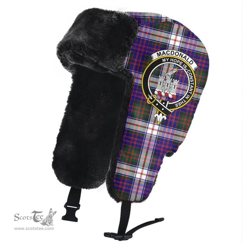 Scottish MacDonald Dress Modern Clans Tartan Trapper Hat - Crest Classic Scottish Plaid Tartan Plaid