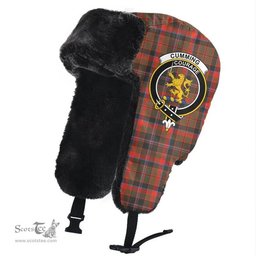 Scottish Cumming Hunting Weathered Clans Tartan Trapper Hat - Crest Classic Scottish Plaid Tartan Plaid