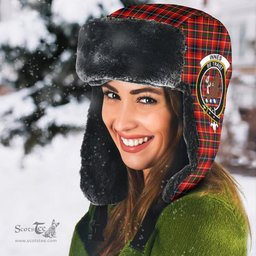 Scottish Innes Modern Clans Tartan Trapper Hat - Crest Classic Scottish Plaid Tartan Plaid