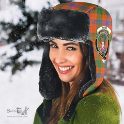 Scottish Ross Ancient Clans Tartan Trapper Hat - Crest Classic Scottish Plaid Tartan Plaid