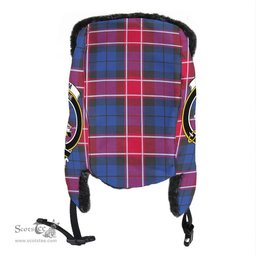 Scottish Graham of Menteith Red Clans Tartan Trapper Hat - Crest Classic Scottish Plaid Tartan Plaid