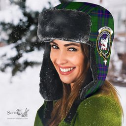 Scottish Lockhart Modern Clans Tartan Trapper Hat - Crest Classic Scottish Plaid Tartan Plaid