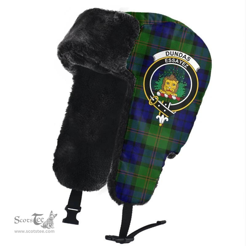 Scottish Dundas Modern Clans Tartan Trapper Hat - Crest Classic Scottish Plaid Tartan Plaid