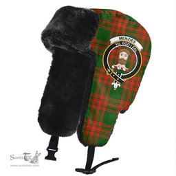 Scottish Menzies Green Modern Clans Tartan Trapper Hat - Crest Classic Scottish Plaid Tartan Plaid