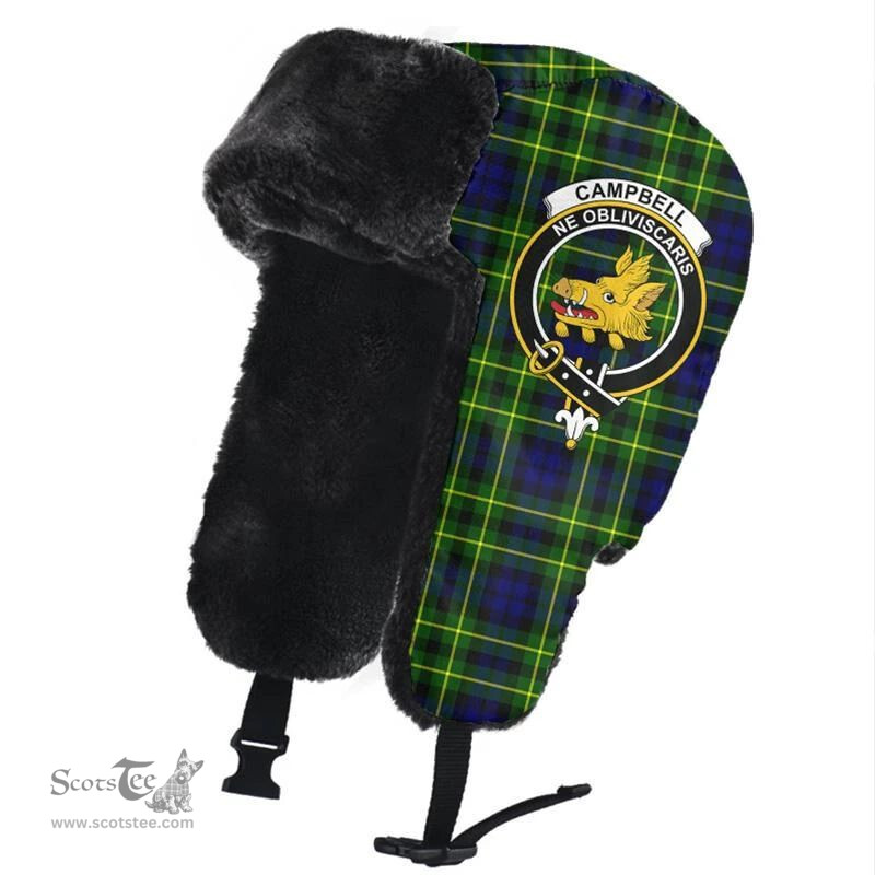 Scottish Campbell of Breadalbane Modern Clans Tartan Trapper Hat - Crest Classic Scottish Plaid Tartan Plaid