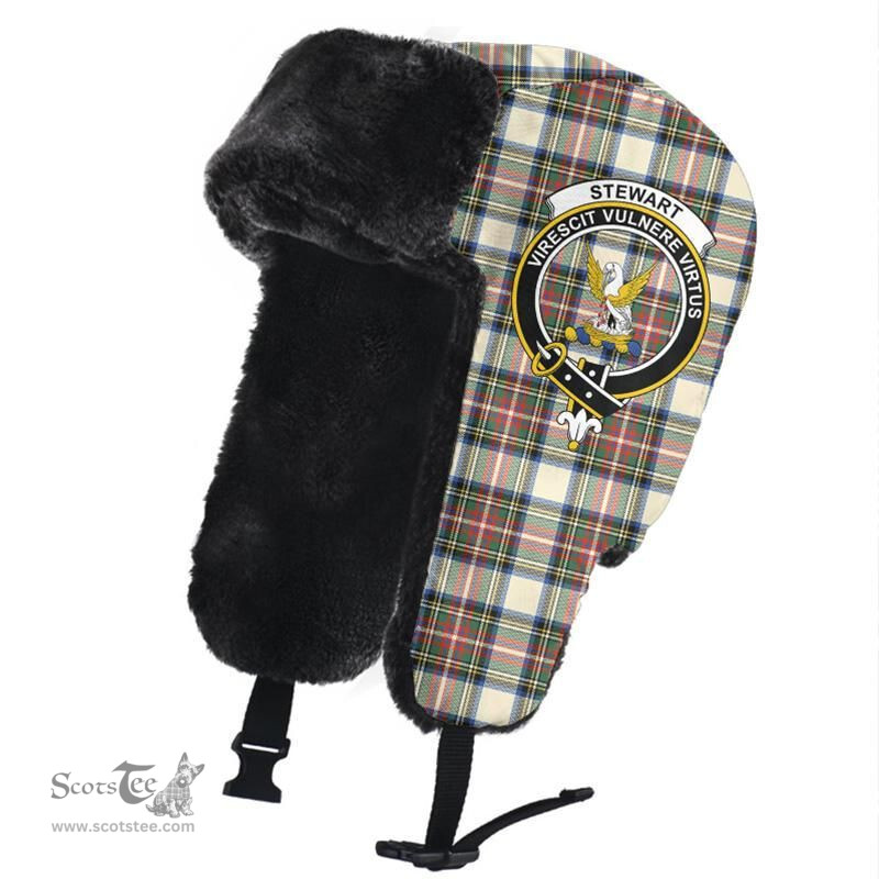 Scottish Stewart Dress Ancient Clans Tartan Trapper Hat - Crest Classic Scottish Plaid Tartan Plaid