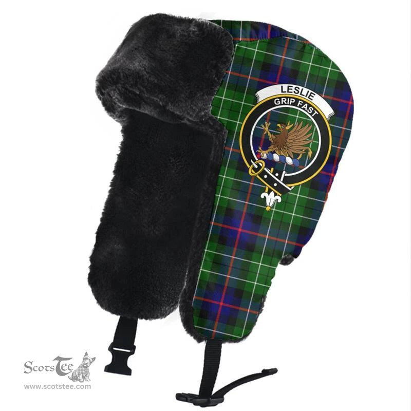 Scottish Leslie Hunting Clans Tartan Trapper Hat - Crest Classic Scottish Plaid Tartan Plaid