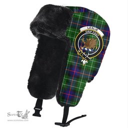 Scottish Leslie Hunting Clans Tartan Trapper Hat - Crest Classic Scottish Plaid Tartan Plaid
